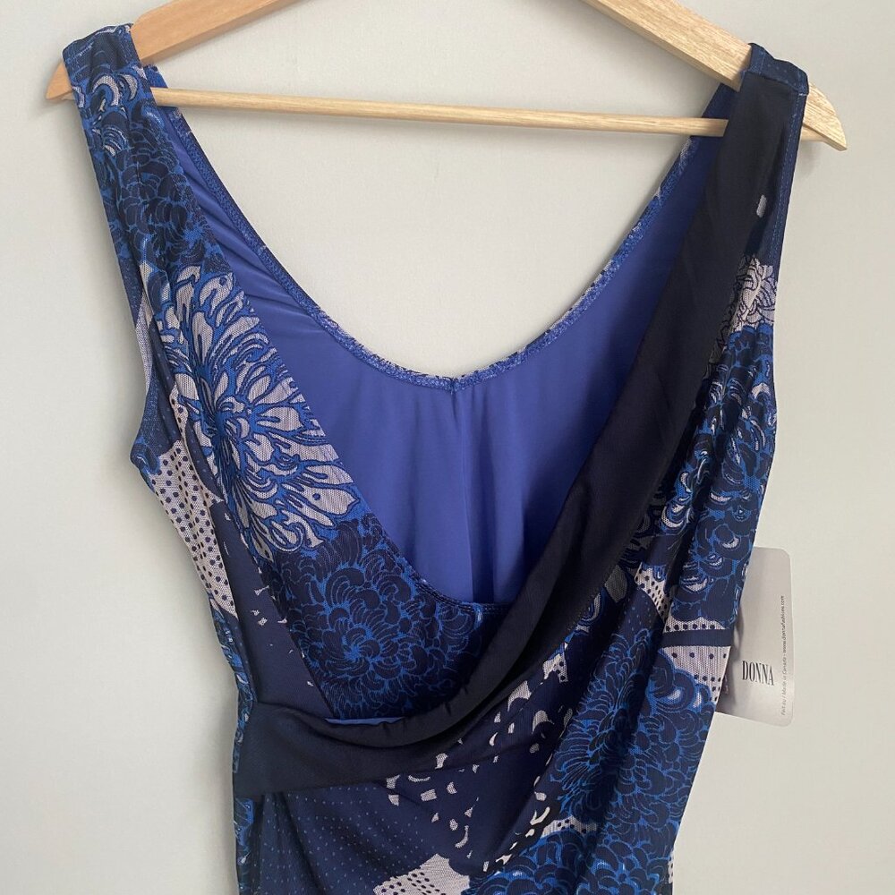 Donna Fashion Printed Mesh Wrap Front Stretch Tank Top Size Medium - Picture 2 of 9